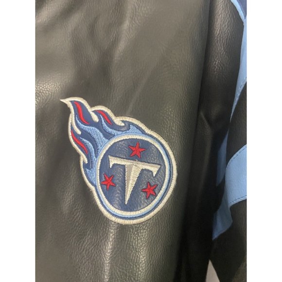 NFL Nashville Tennessee Titans Jacket Size Large Faux Leather Zip Front - Picture 6 of 16